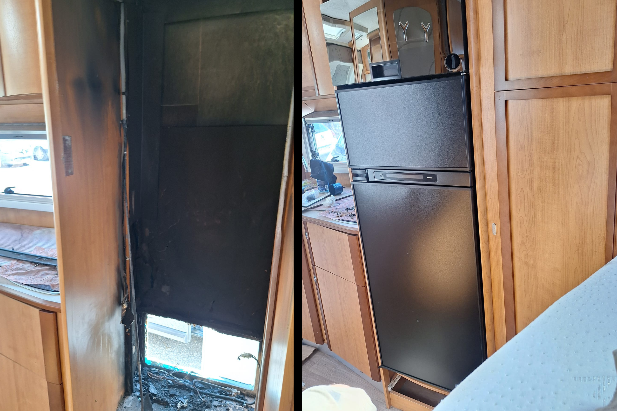L'Atelier de Seb - Réparation et aménagement de camping-car, van et caravane dans le Gard et l’Hérault - Remplacement d'un frigo