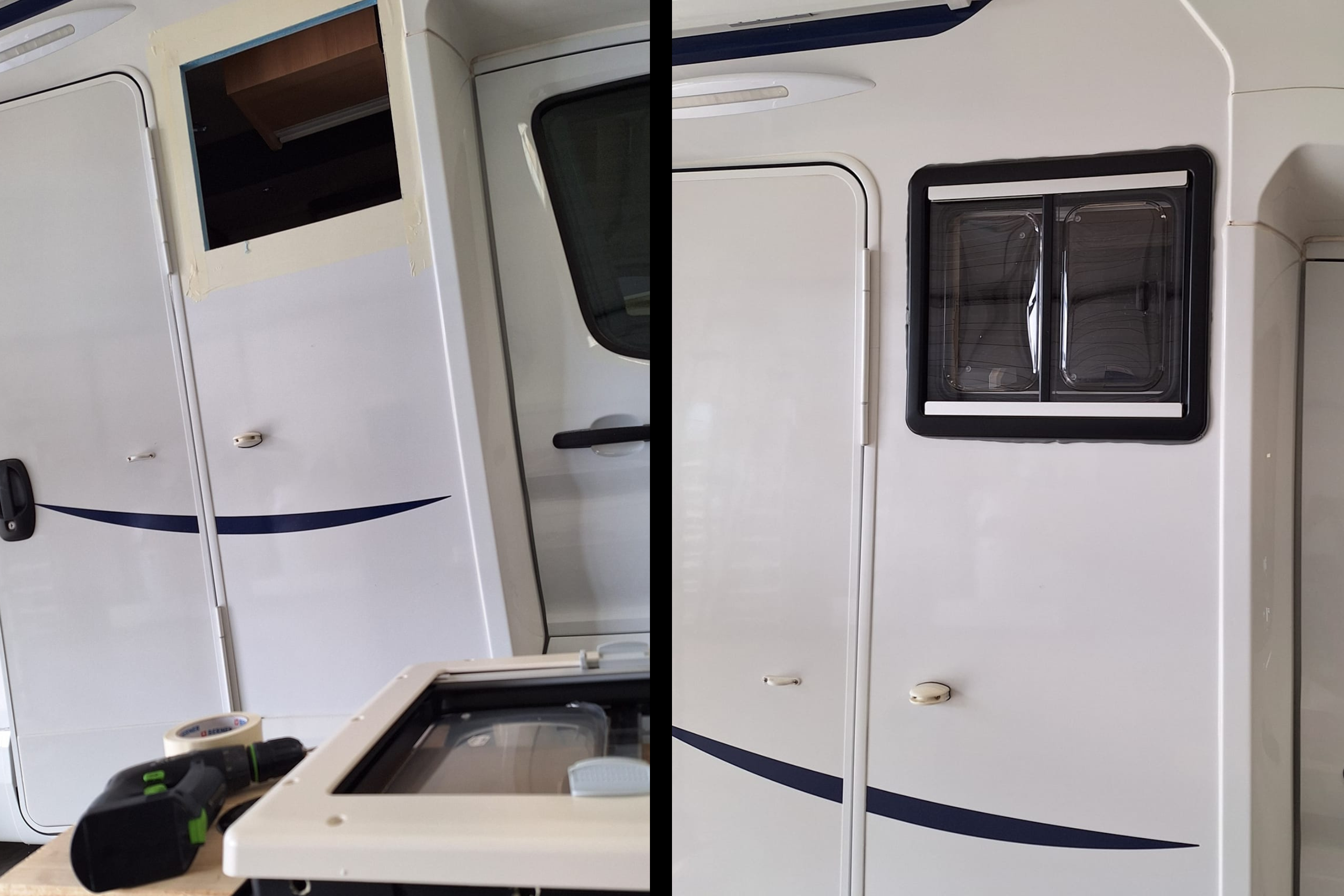 L'Atelier de Seb - Réparation et aménagement de camping-car, van et caravane dans le Gard et l’Hérault - Création d'une ouverture pour la mise en place d'une fenêtre