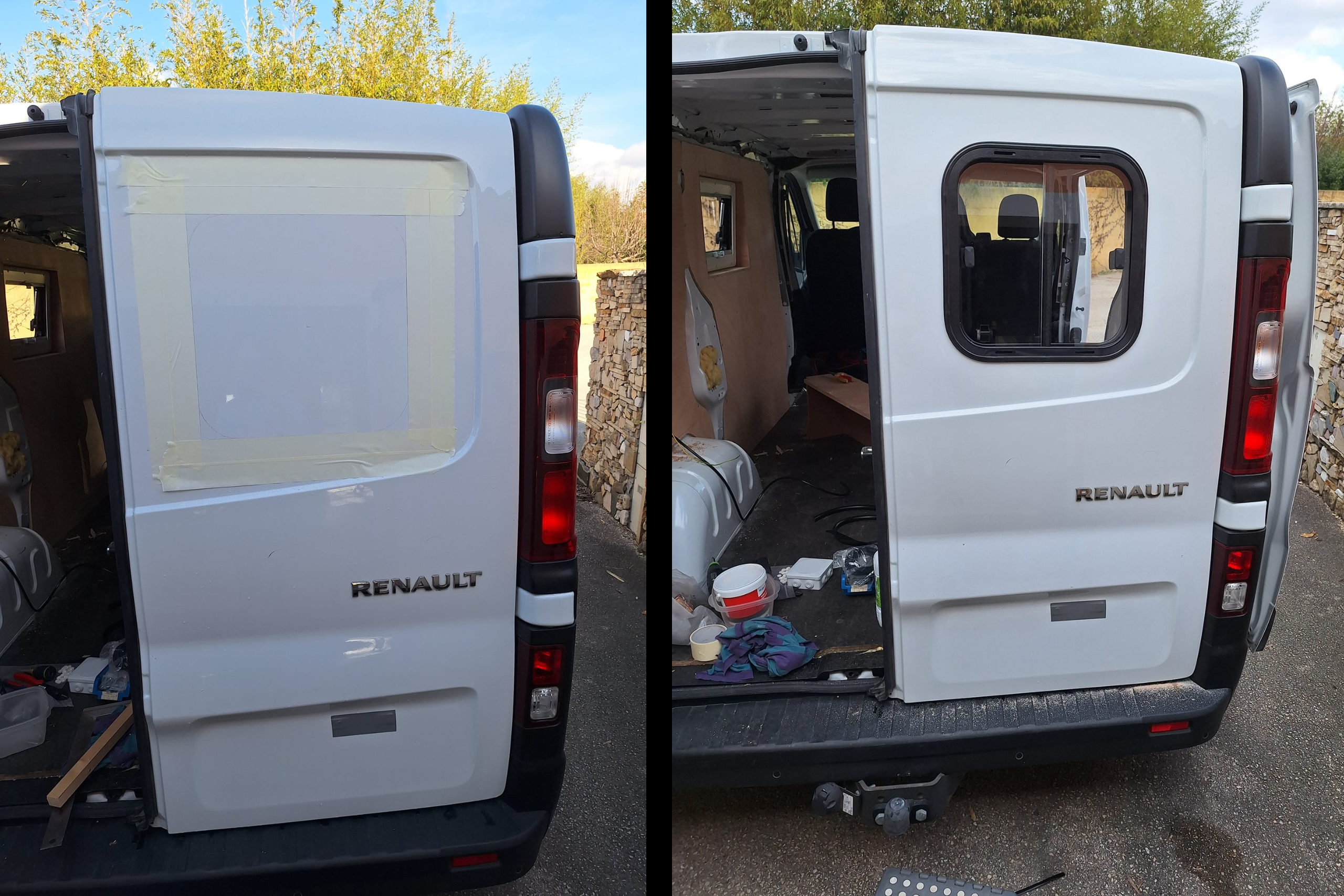 L'Atelier de Seb - Réparation et aménagement de camping-car, van et caravane dans le Gard et l’Hérault - Mise en place d'une fenêtre sur un fourgon